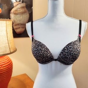 VICTORIA'S SECRET Leopard Cheetah Convertible Plunge Push Up Bra 34D